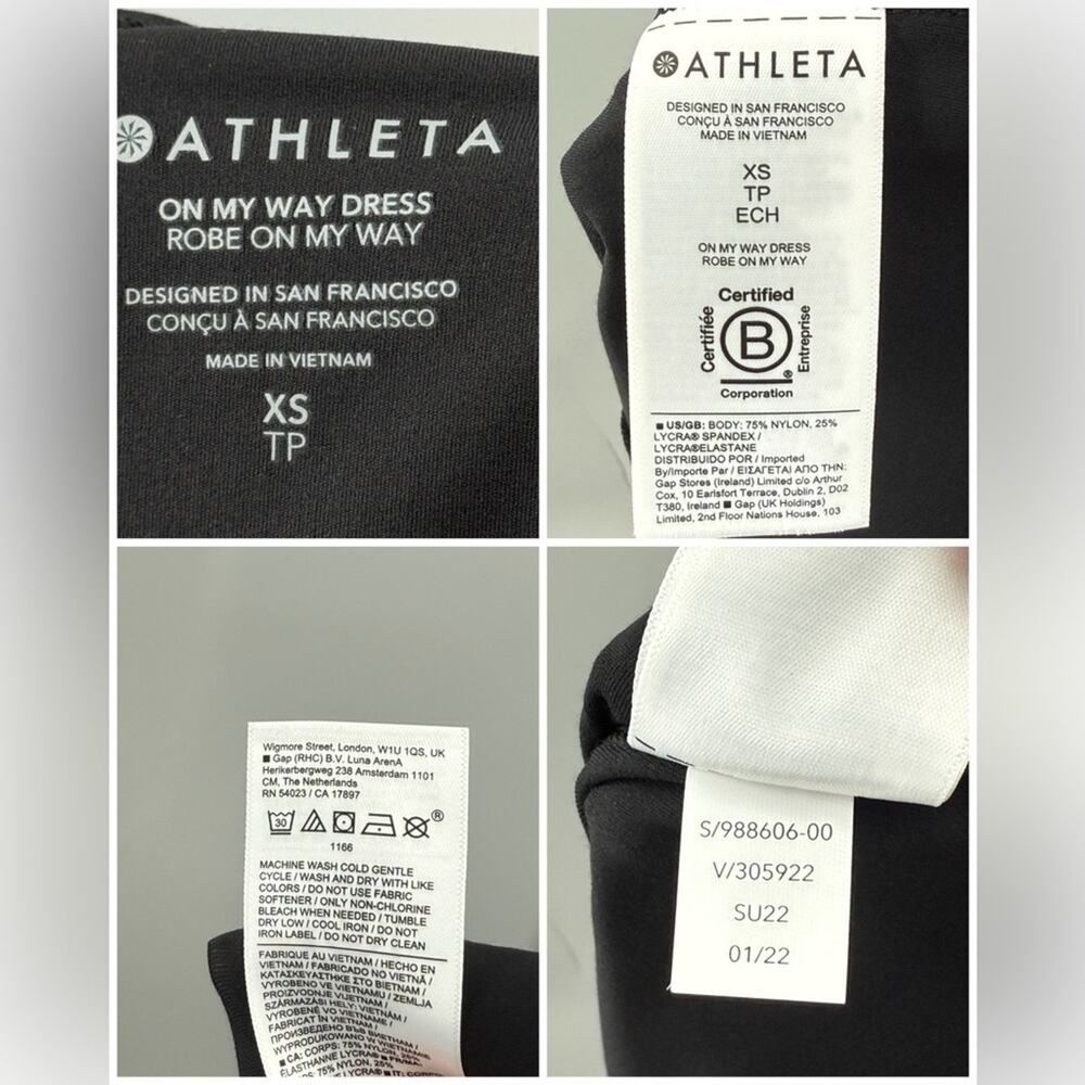 NWT Athleta On My Way Dress Powervita™ Fabric UPF 50+ Sporty Mini Dress Size XS - Picture 13 of 13